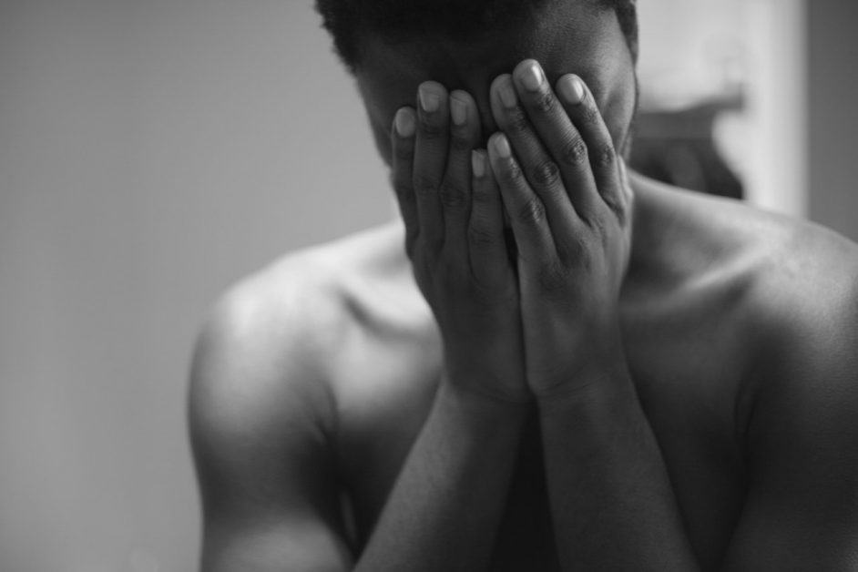 This woman, head in hands, could really have done with learning how to spot the signs of stress.