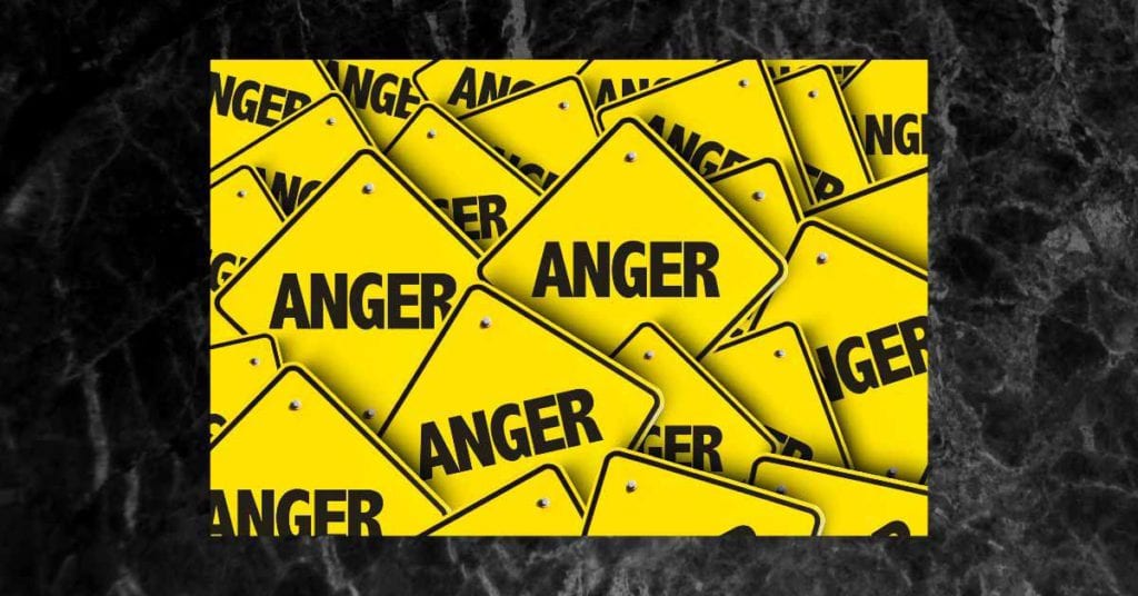 anger on yellow and black background