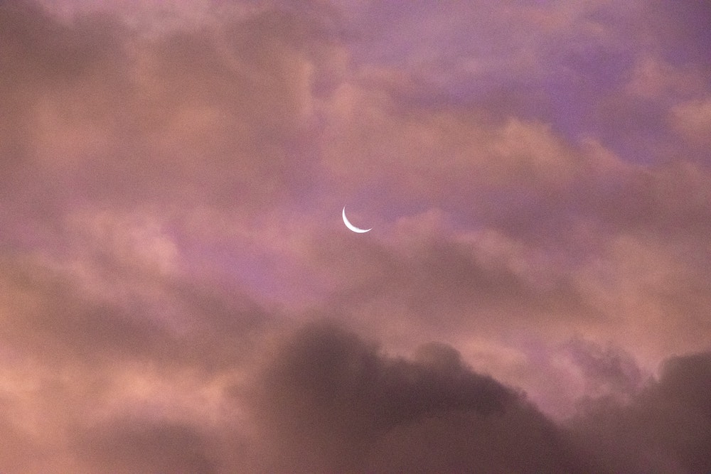 moon on purple sky