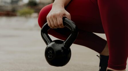 women with kettlebell