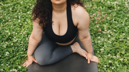 women practicing yoga